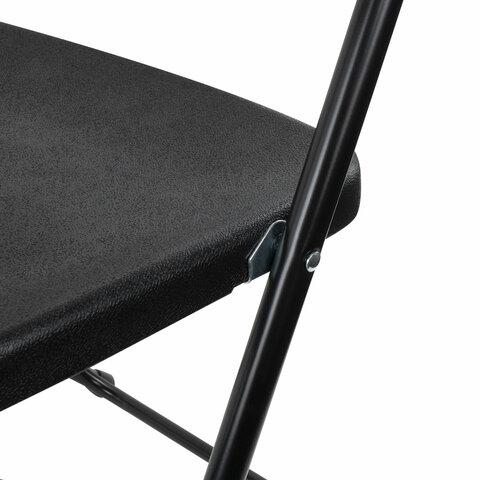 Стулья складные BRABIX "Golf CF-002", КОМПЛЕКТ 4 шт., черный каркас, пластик черный, 533030