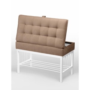 Банкетка Н-76 (белый/светло-коричневый)