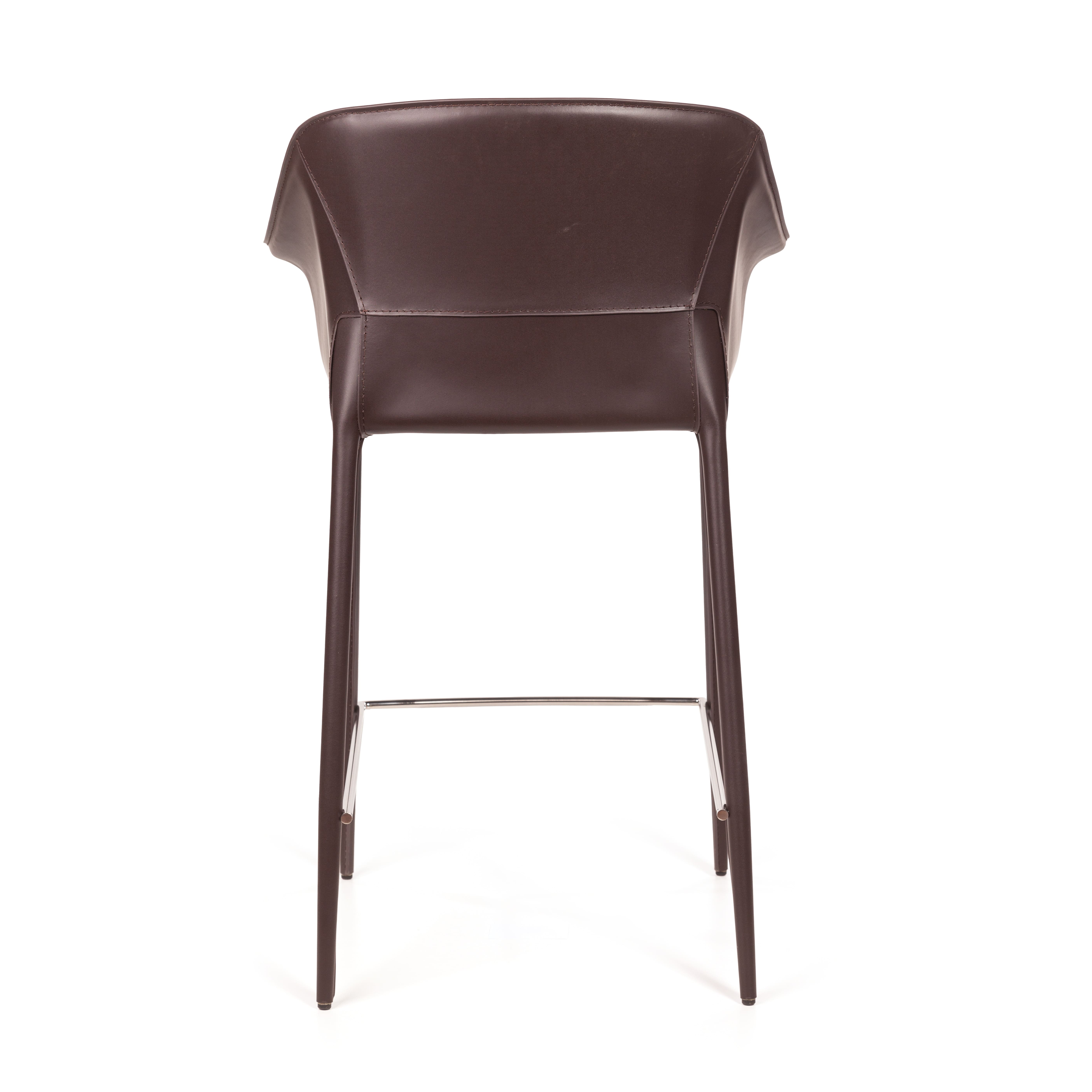 Стул полубарный Джио, кожа коричневый