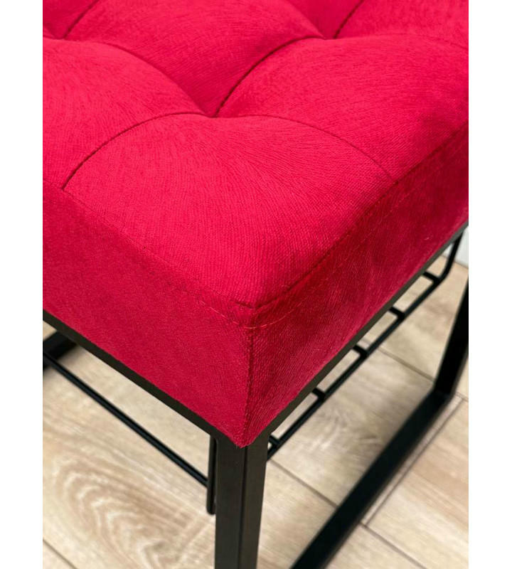 Банкетка Марсей 40-44 с полкой (красный/черный)