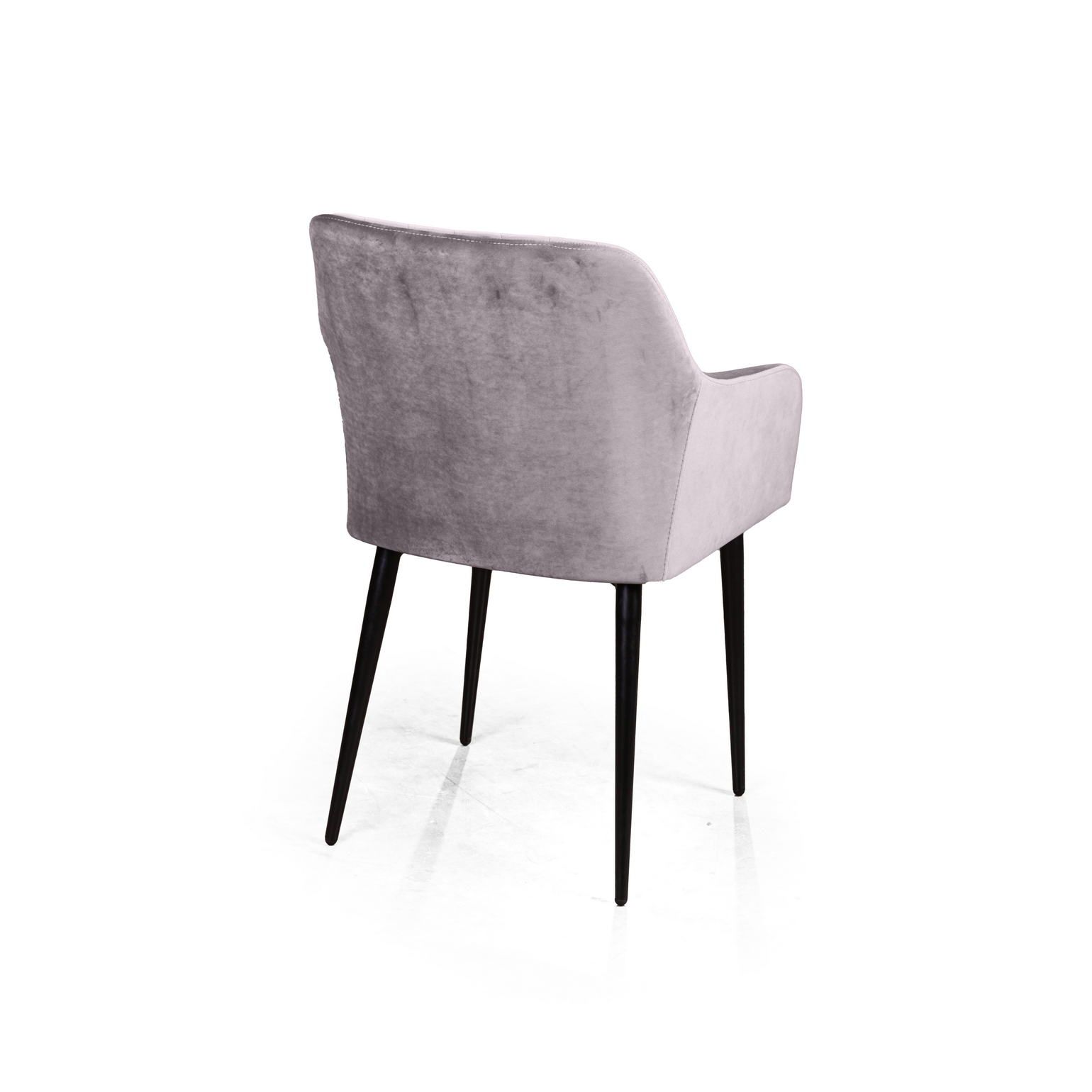 Стул с подлокотниками Роберт, бархат светло-серый 26