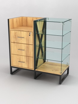 Прилавок под кассу "ЛОФТ СТИЛЬ" №6+№12-22, Дуб Золотистый