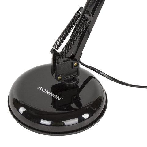 Настольная лампа / светильник SONNEN TL-007, подставка + струбцина, 40 Вт, Е27, черный, высота 60 см, 235540