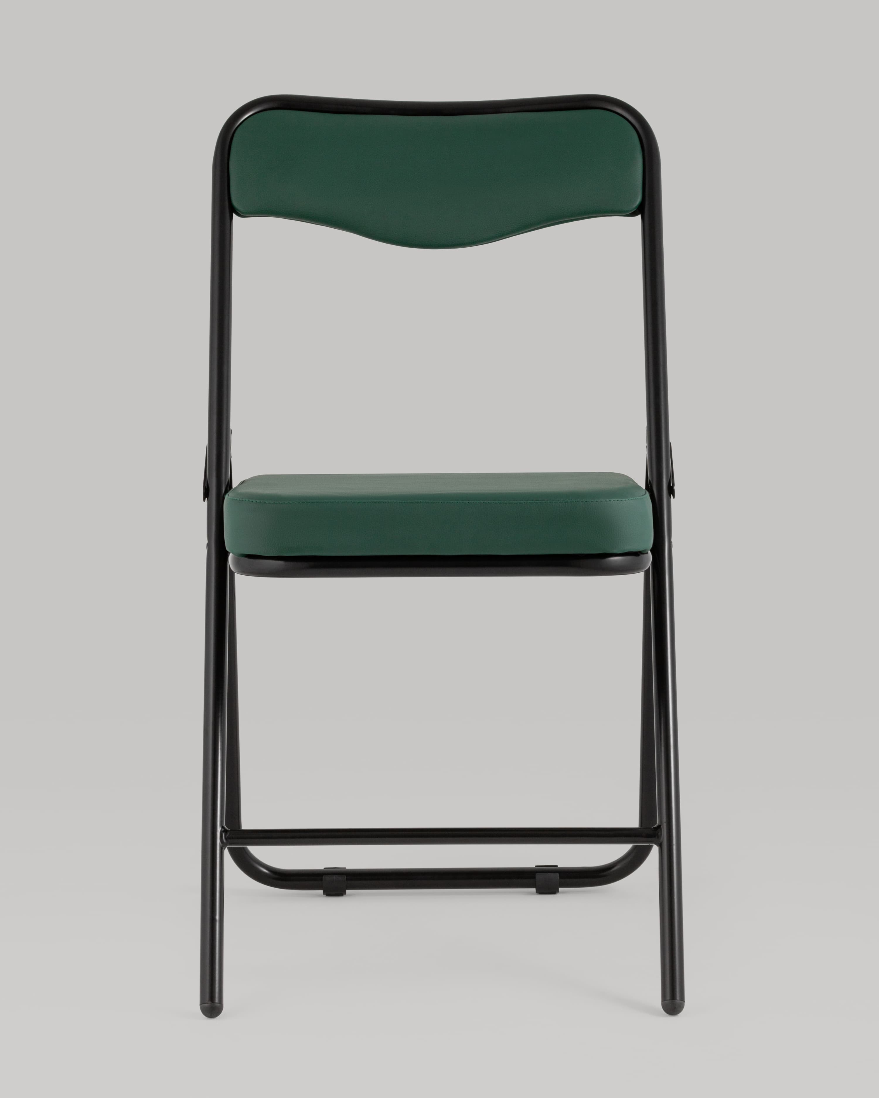 Складной стул Джонни экокожа зелёный каркас черный матовый