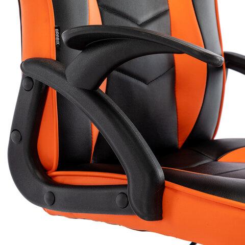 Кресло компьютерное BRABIX "Shark GM-203", экокожа, черное/оранжевое, 532513
