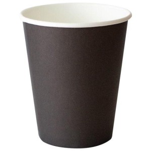 Стакан одноразовый бумажный 250/273 мл, D 80 мм, черный, КОМПЛЕКТ 1000 шт., холодное/горячее, WELDAY (ВЭЛДЭЙ), 702691