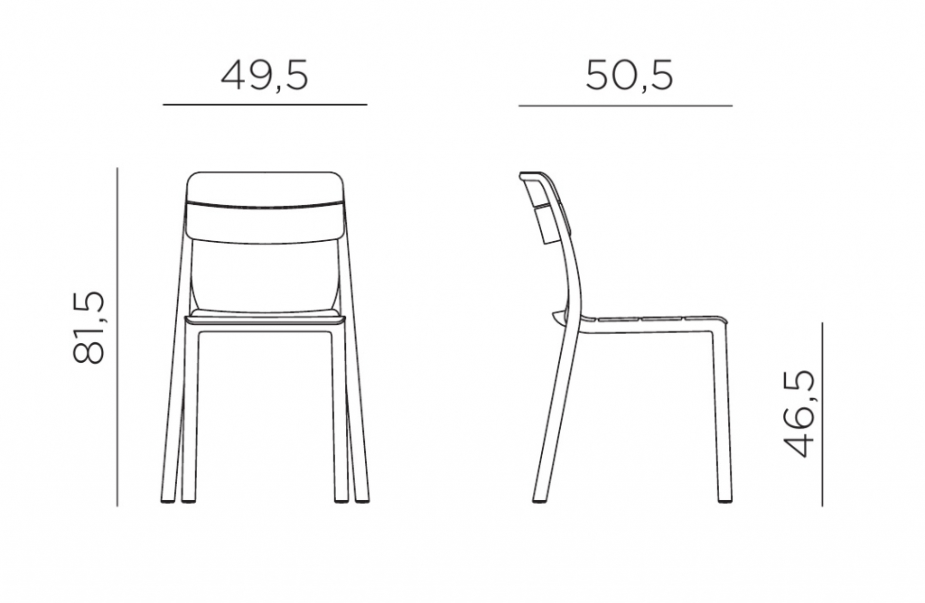 Стул пластиковый Cassia Bistrot бежевый