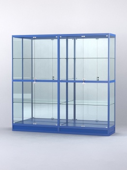 Витрина "АЛПРО" №4-2м-500-3 (задняя стенка - зеркало), Синий