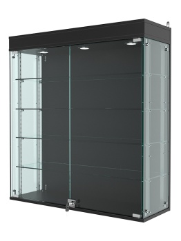 Витрина "АТРИУМ" с регулировочными полками настенная №4А-1Г-РЕГ, Черный