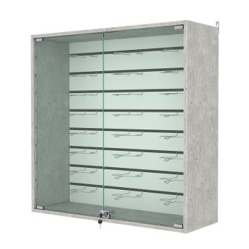 Витрина настенная №4-1БГ с экономпанелью, без полок, Метрополитан Грей