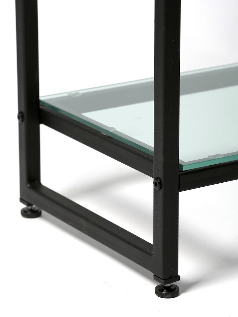 Стеллаж лофт ПС-1709Ч со стеклянными полками