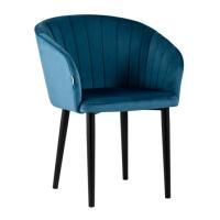 Стул с подлокотниками Нейтон, велюр пыльно-синый