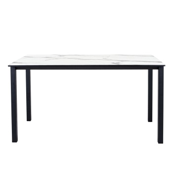 Стол обеденный LuxAlto LA-H33-ST45 черный/мрамор белый HPL 140*85*1,2