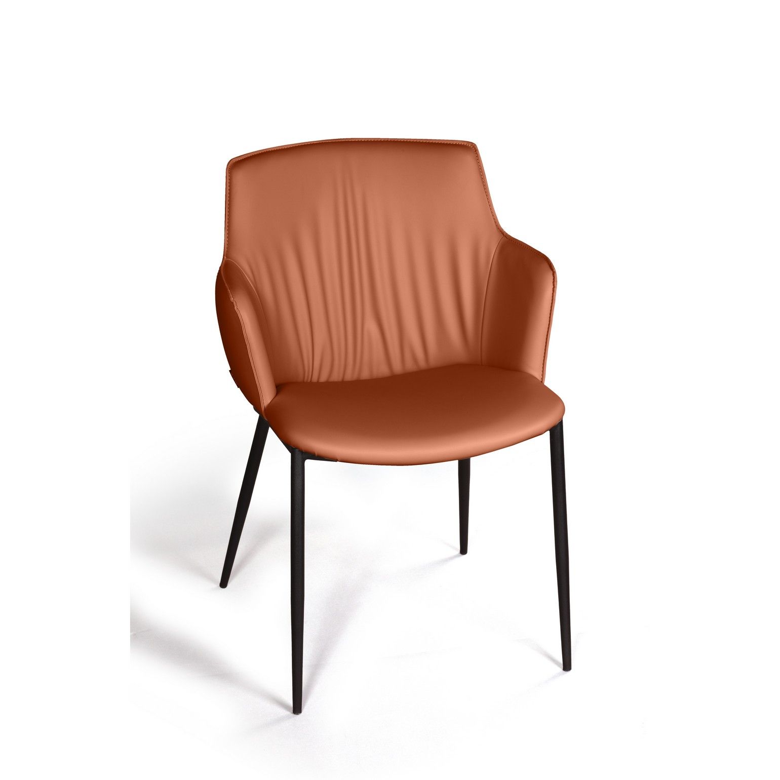 Стул с подлокотниками София, иск.кожа soft-touch, терракот