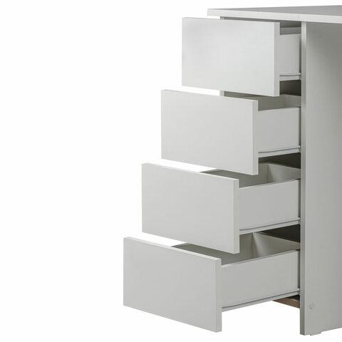 Стол письменный/компьютерный BRABIX "Scandi CD-016", 1100х500х750 мм, 4 ящика, белый, 641891, ЦБ013707-1