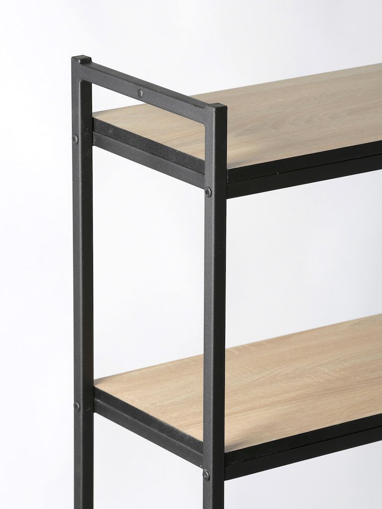 Стеллаж лофт ПД-1709Ч с полками ЛДСП цвета дуб