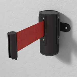 БАРЬЕР Настенный блок черный с красной лентой 2м