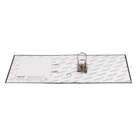 Папка-регистратор ОФИСМАГ, фактура стандарт, с мраморным покрытием, 75 мм, зеленый корешок, 225585