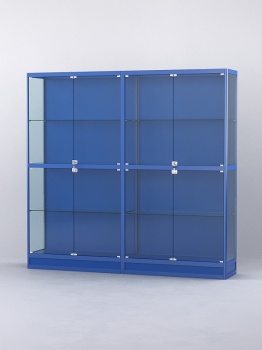 Витрина "АЛПРО" №4-2м-400-1 (задняя стенка - ДВП), Синий