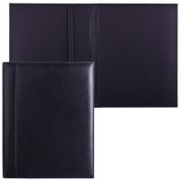 Папка адресная из натуральной кожи без надписи, формат А4, 32х25х1 см, черная, индивидуальная упаковка, 7-40, 7-40.