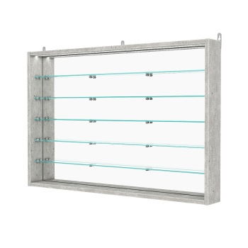 Витрина настенная №3-8ГУ с зеркалом и с подсветкой, Метрополитан Грей