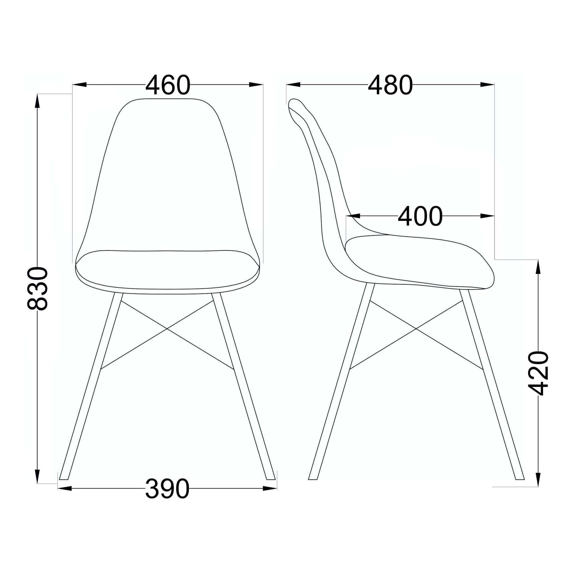 Стул Kord, желтый, пластик