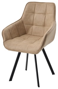 Стул СОЛИС 360 град. поворот.  Федерика Бежевый, иск.замша / черный каркас,