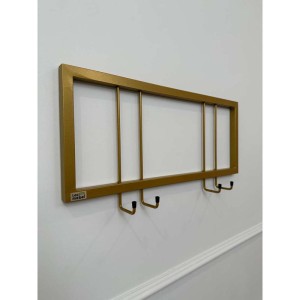 Вешалка настенная металлическая с крючками -60 (золото)