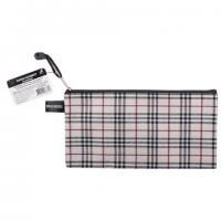 Папка-конверт на молнии МАЛОГО ФОРМАТА (255х130 мм), ткань в клетку, BRAUBERG "Checked", 223894