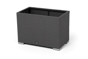 "Лунго" кашпо для цветов большое плетеное из искусственного ротанга, цвет графитцвет Графит