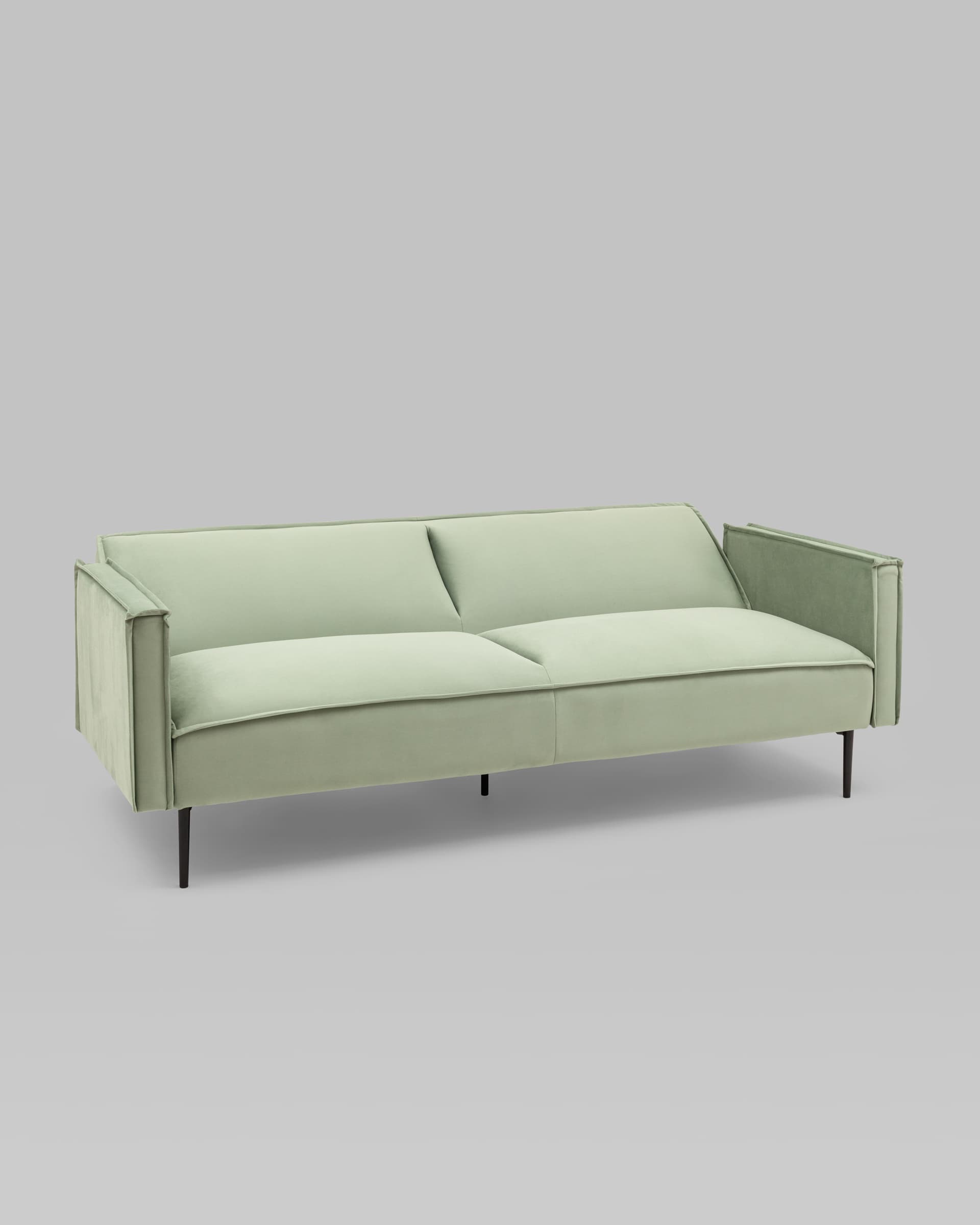 Диван прямой Кассель велюр светло-салатовый
