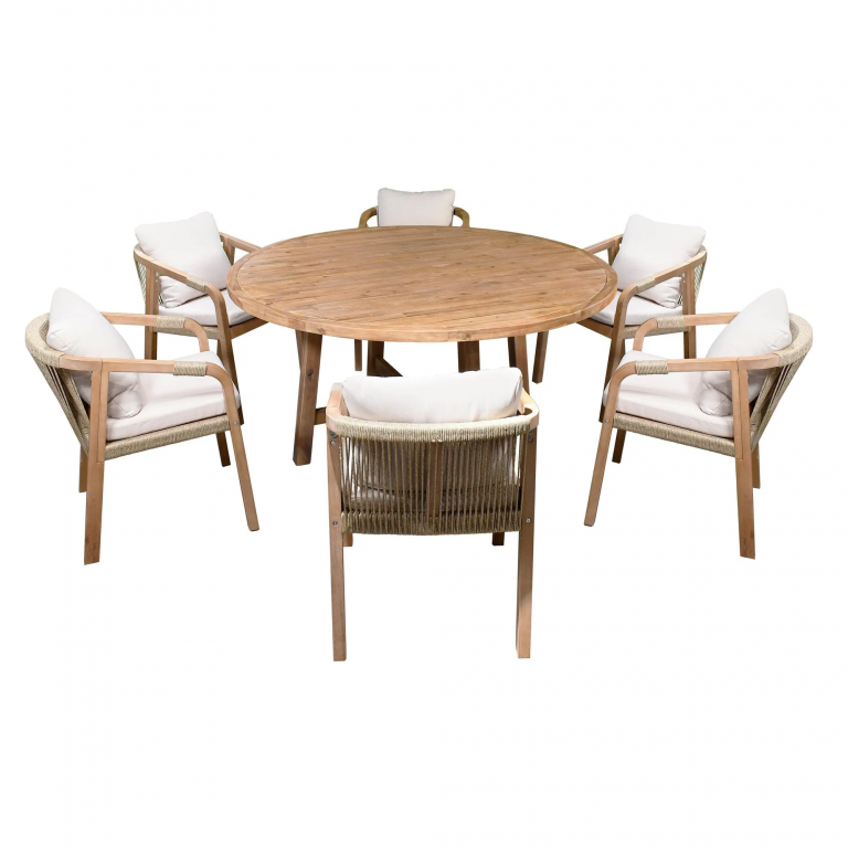 Стол деревянный обеденный Rimini Ø150 натуральный