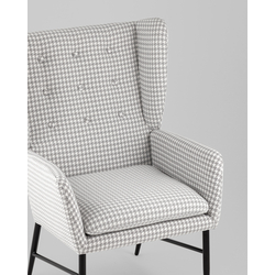 Кресло Мэйден гусиная лапка серый