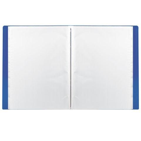 Папка 20 вкладышей BRAUBERG "Office", синяя, 0,5 мм, 222628