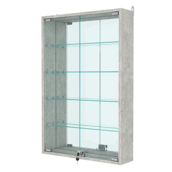 Витрина настенная №2-2А с зеркалом, Метрополитан Грей
