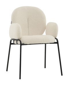 Стул с подлокотниками Моллек букле молочный