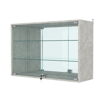 Витрина настенная с регулировочными полками №3-2АГ-РЕГ с зеркалом, Метрополитан Грей