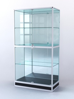 Витрина "ПРЯМОУГОЛЬНАЯ" №4-500-3 (задняя стенка - зеркало), Черный