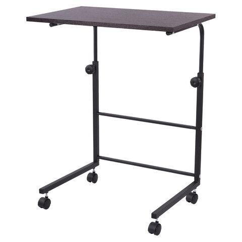 Стол BRABIX "Smart CD-013", 600х420х745-860 мм, ЛОФТ, регулируемый, колеса, металл/ЛДСП ясень, каркас черный, 641883