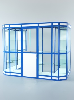 Павильон торговый из профиля пристенный №6в, Белый + Делфт голубой U525 ST9