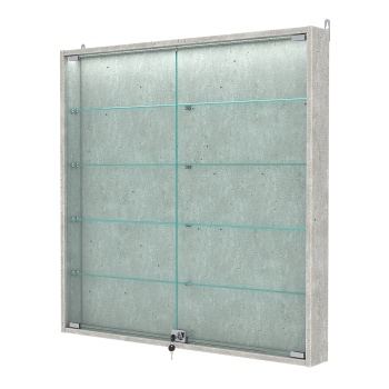 Витрина настенная №4-3АУ с подсветкой, Метрополитан Грей