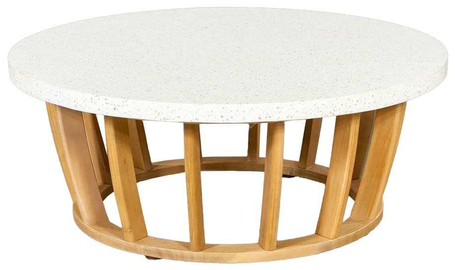 Столик каменный кофейный Woodland натуральный, белый