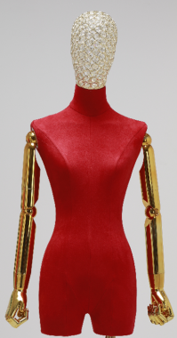 TTW-7-7 Торс портновского манекена женский, с бедром, сетчатая голова, шарнирные руки