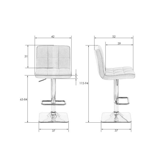 Барный стул РИГА, велюр аква