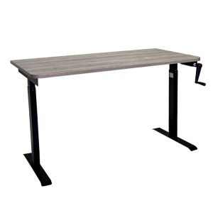 Стол с регулировкой высоты механический LuxAlto LA-T33-M1 черный/дуб серо-бежевый ЛДСП 120*60*2.5