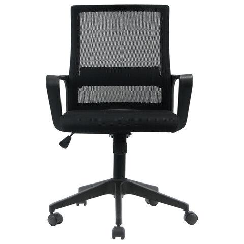 Кресло CROMEX (КРОМЕКС) "Basic CH-698", с подлокотниками, механизм качания, сетка/ткань TW, черное, 533069