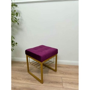 Банкетка Марсей 40-44 с полкой (фиолетовый/золото)