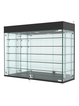 Витрина "АТРИУМ" с регулировочными полками настенная №3А-6Г-РЕГ, Черный