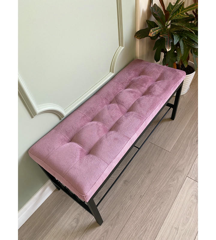 Банкетка Сканди-96-1 (светло-розовый/черный)