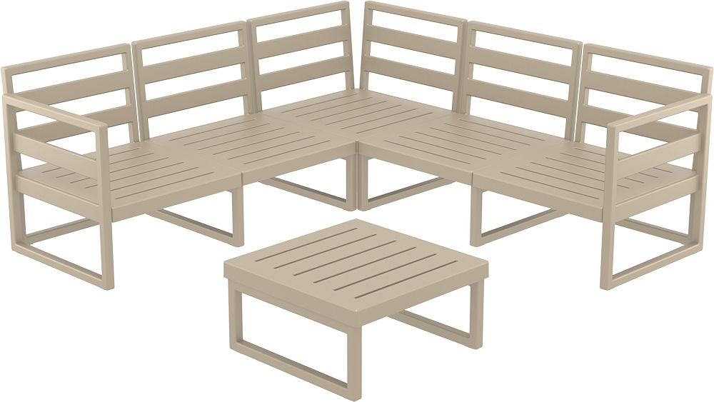 Комплект угловой пластиковой мебели Mykonos бежевый